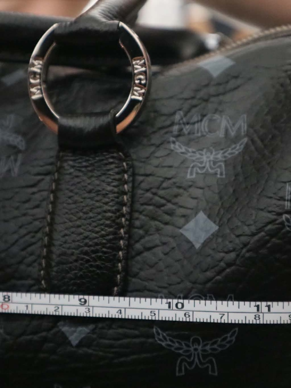 Authentic MCM Mini Boston Satchel in Black Visetos - Picture 7 of 11